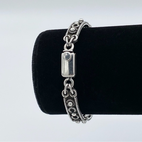 Vintage Sterling Silver 925 Mexico Link Bracelet - Picture 2 of 10